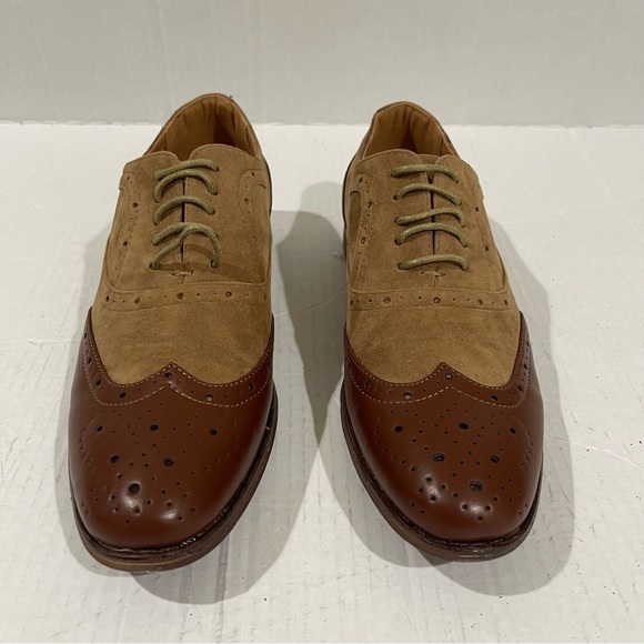 Men’s Royal Shoes Brown Faux Leather Dressy Oxfords Size 7.5 US! - Picture 1 of 11